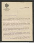 Nachlass Franz Steindachner, Brief von N. Post an Franz Steindachner (08.08.1905), Inv.Nr. 404.02, Seite 1